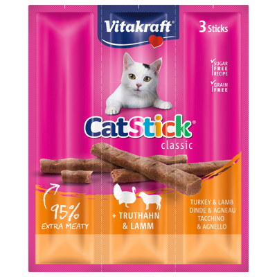 Afbeelding van Vitakraft Cat Stick Mini Kalkoen Met Lam 3 ST