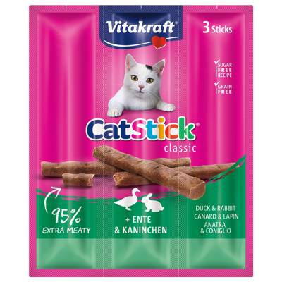 Afbeelding van Vitakraft Cat Stick Mini Eend Met Konijn 3 ST