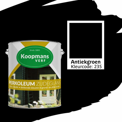 Afbeelding van Koopmans Perkoleum Zijdeglans Dekkend Ready Mixed 2,5 ltr 235 antiekgroen Buitengevel &amp; Tuin