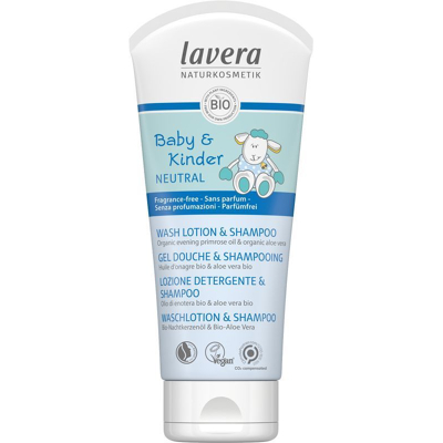 Afbeelding van Lavera Baby EN kinder sensitiv wash &amp; shampoo FR IT DE 200 Milliliter