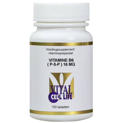 Afbeelding van Vital Cell Life Vitamine B6 (P 5 P) 16mg Tabletten