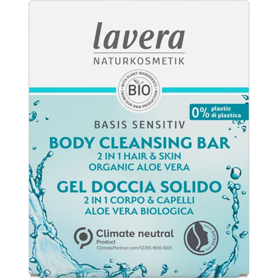 Afbeelding van Lavera Basis Sensitiv Body Cleansing Bar 2in1 Bio En it, 50 gram