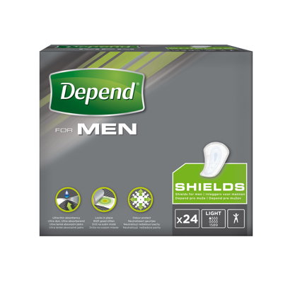 Afbeelding van Depend Shields For Men, 24 stuks