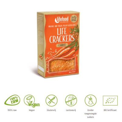 Afbeelding van Lifefood Life crackers wortel 80 g