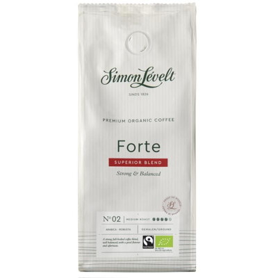Afbeelding van Simon Lévelt Voorverpakte koffie Forte Premium Organic Coffee snelfiltermaling 250g