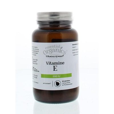 Afbeelding van Essential Organics Organ Vitamine E D alpha tocoferol succinaat 90 tabletten