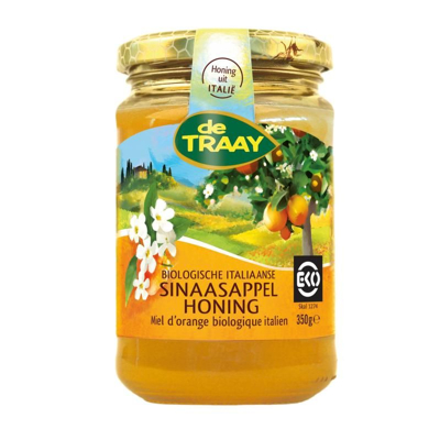 Afbeelding van De Traay Biologische sinaasappelhoning Italië Honing Honingpot
