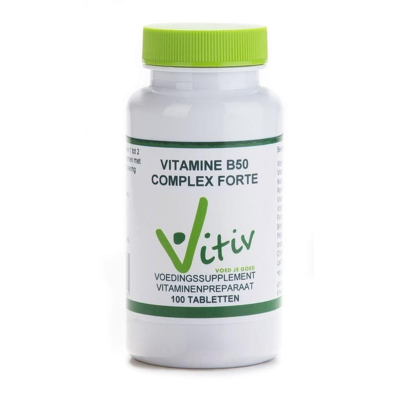 Afbeelding van Vitiv Vitamine B50 complex 100 tabletten