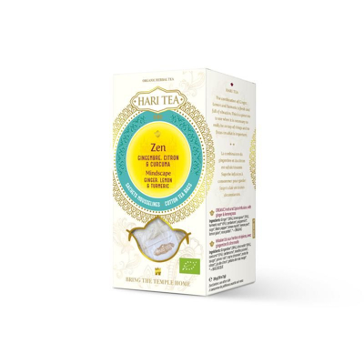 Afbeelding van Hari Tea ginger lemon &amp; tumeric mindscape bio 10 stuks