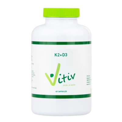 Afbeelding van Vitiv Vitamine K2 (MK7) + D3 60 capsules
