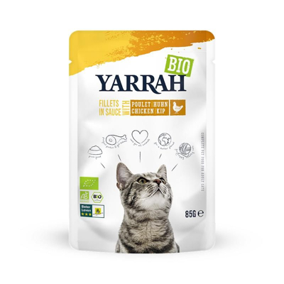 Afbeelding van Yarrah Kat Filet met Kip In Saus Bio, 85 gram