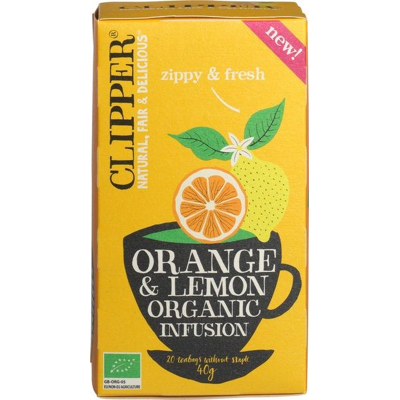 Afbeelding van Clipper Orange &amp; lemon infusion bio 20 zakjes