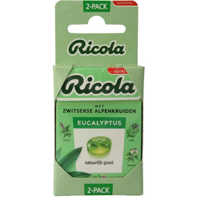 Afbeelding van Ricola Eucalyptus suikervrij 2 stuks 50 g