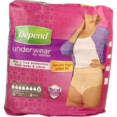 Afbeelding van Depend Pants Voor Vrouw Super L 9 stuks