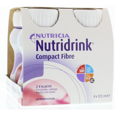 Afbeelding van Nutridrink Compact fibre aardbei 125 gram 4 stuks