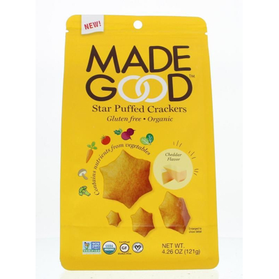 Afbeelding van Made Good Star Puffed Crackers Cheddar 121GR