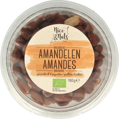 Afbeelding van Nice &amp; Nuts Amandelen Bruin Geroosterd Bio, 160 gram