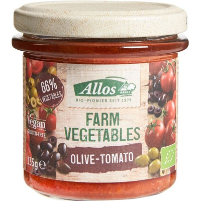 Afbeelding van Allos Farm vegetables tomaat &amp; olijf 135 g