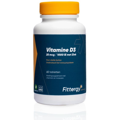 Afbeelding van Fittergy Vitamine D3 25mcg Met Zink