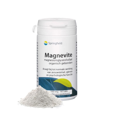 Afbeelding van Springfield Magnevite Magnesium Glycerofosfaat 100mg Tabletten 60st