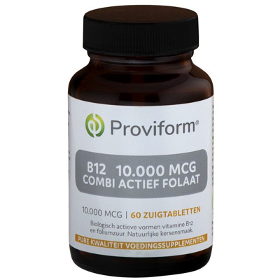 Afbeelding van Proviform Vitamine B12 10.000 mcg combi actief folaat 60 zuigtabletten