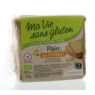 Afbeelding van Ma Vie Sans Brood 3 granen bio glutenvrij 375 g