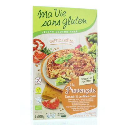 Afbeelding van Ma Vie Sans Tomaatburger met rode linzen bio glutenvrij 2 stuks