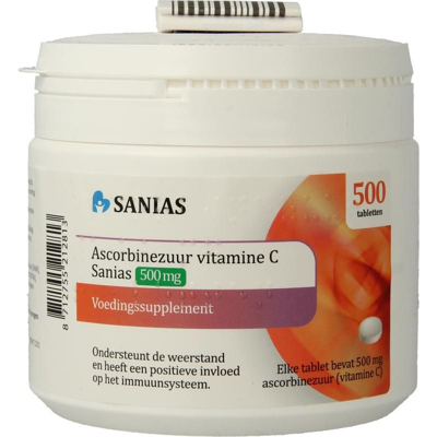 Afbeelding van Ascorbinezuur Vitamine C Tablet 500mg Sanias