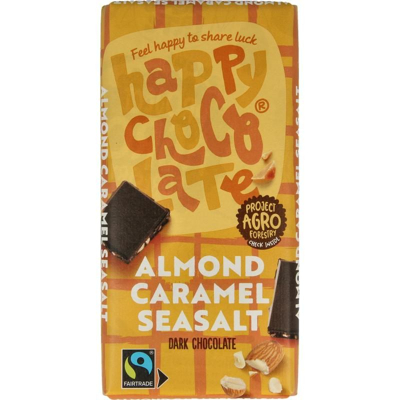 Afbeelding van Happy Chocolate puur amandel karamel zeezout
