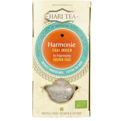 Afbeelding van Hari Tea Golden chai in harmony bio 10 stuks