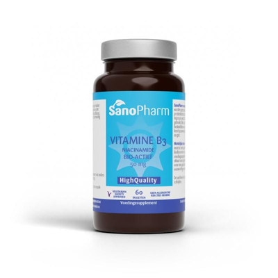 Afbeelding van Sanopharm Vitamine B3 Niacinamide 50 Mg, 60 tabletten