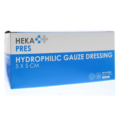 Afbeelding van Hekapres Hydrofiel gaaskompres 5 x steriel 100 stuks