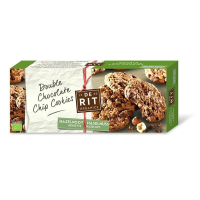 Afbeelding van De Rit Double Chococookies Hazelnoot Bio, 175 gram