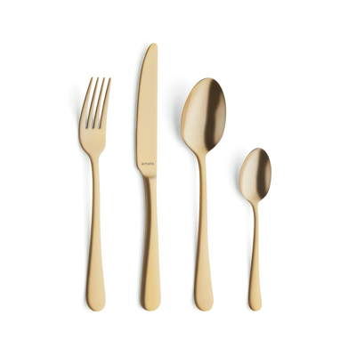 Image of Amefa Austin 24 piece Cutlery Set 6 People Matte Gold