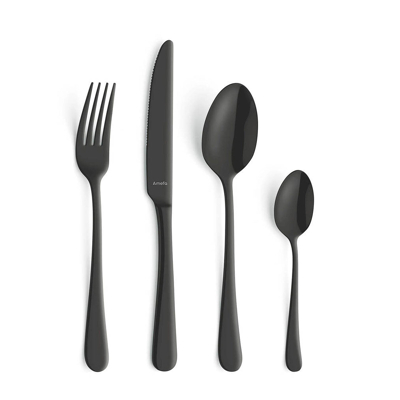 Image of Amefa Austin 24 piece Cutlery Set 6 People Matte Black