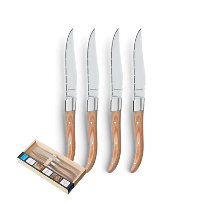 Immagine di Amefa Royal Steak 4 Knives Natural Wood