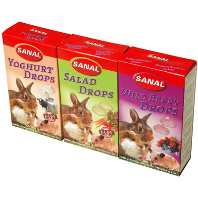 Afbeelding van Sanal Knaagdier 3 Pack Drops Yogurt/Salad/Wild Berry 3X45 GR
