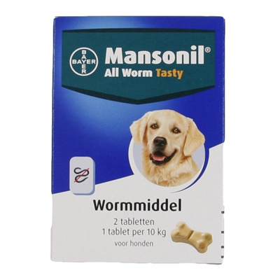 Afbeelding van Mansonil Hond All Worm Tasty Tabletten 2 ST