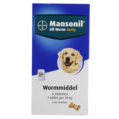 Afbeelding van Mansonil Hond All Worm Tabletten 6 ST