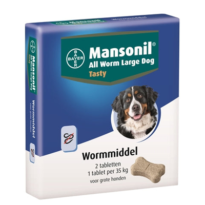 Afbeelding van Mansonil Grote Hond All Worm Tasty Tabletten 2 ST