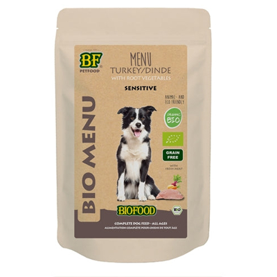 Afbeelding van Biofood Organic Hond Kalkoen Menu Pouch 150 GR (15 stuks)