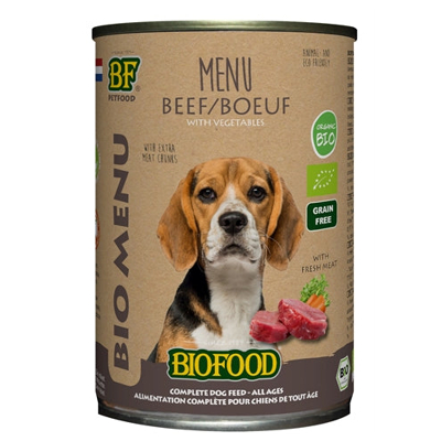 Afbeelding van Biofood Organic Hond Rund Menu Blik 400 GR (12 stuks)