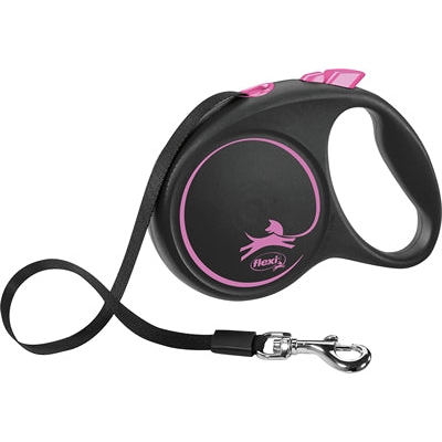 Afbeelding van Flexi Black Design Tape m 5 Hondenriem Pink&amp;Zwart