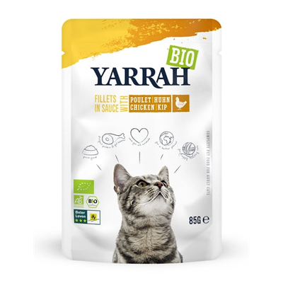 Afbeelding van Yarrah Cat Biologische Filets Met Kip In Saus 14X85 GR