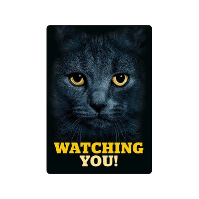 Afbeelding van Plenty gifts waakbord blik zwarte kat watching you