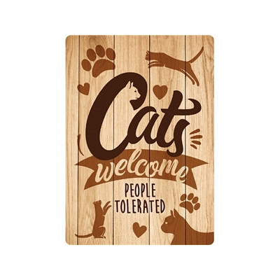 Afbeelding van Plenty Gifts Waakbord Blik Cats Welcome People Tolerated 21X15 CM