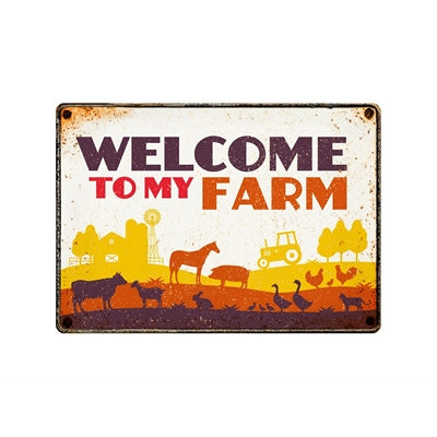Afbeelding van Plenty Gifts Waakbord Blik Welcome To My Farm 21X15 CM