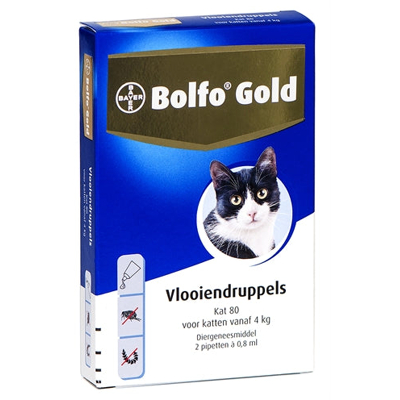 Afbeelding van Bolfo Gold Kat Vlooiendruppels 80 2 PIPET VOOR KATTEN VANAF 4 KG (43583)