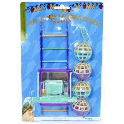 Afbeelding van Happy Pet Bird Toy Mp Bal/Ladder/Perch 22X10X4 CM