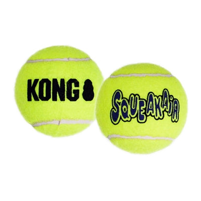 Afbeelding van Kong Squeakair Tennisbal Geel Met Piep LARGE 8 CM (2 stuks) (73010)